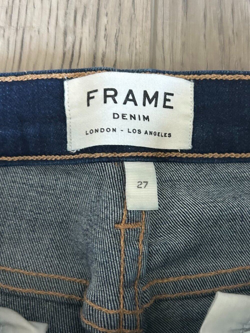 FRAME Le High Skinny Jeans Womens 27 Dark Wash Stretch Denim Made USA 28 Inseam - Picture 7 of 15